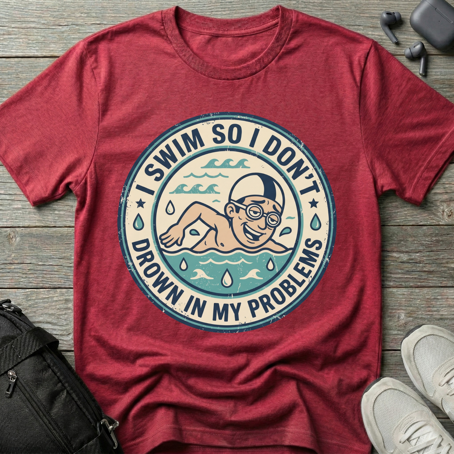 I Swim So I Don't Drown In My Problems T‑Shirt