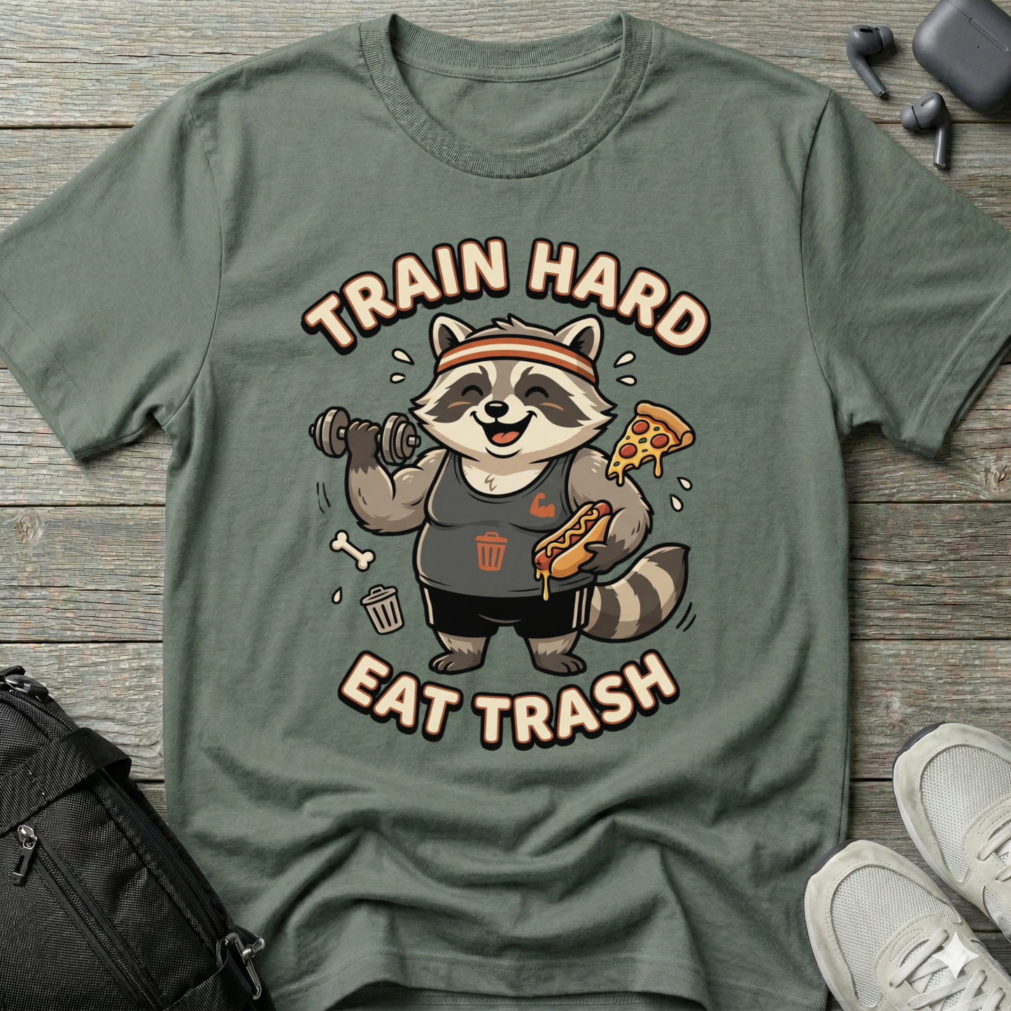 Train Hard Eat Trash Raccoon T-Shirt