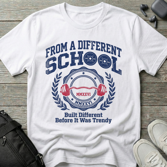 From a Different School T-Shirt – 'Built Different Before It Was Trendy' Retro Baseball Tee