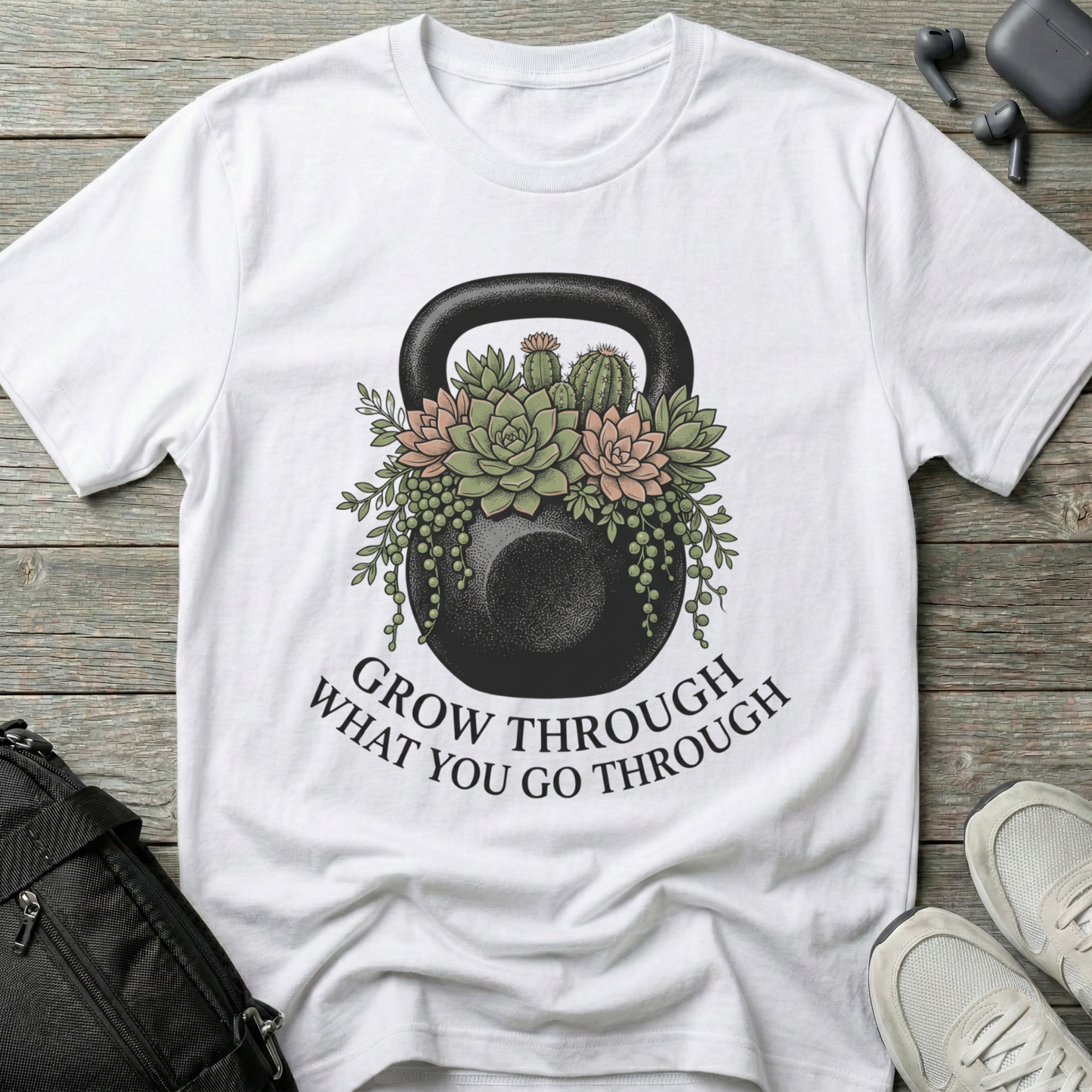 "Grow Through What You Go Through" Motivational Fitness Tee