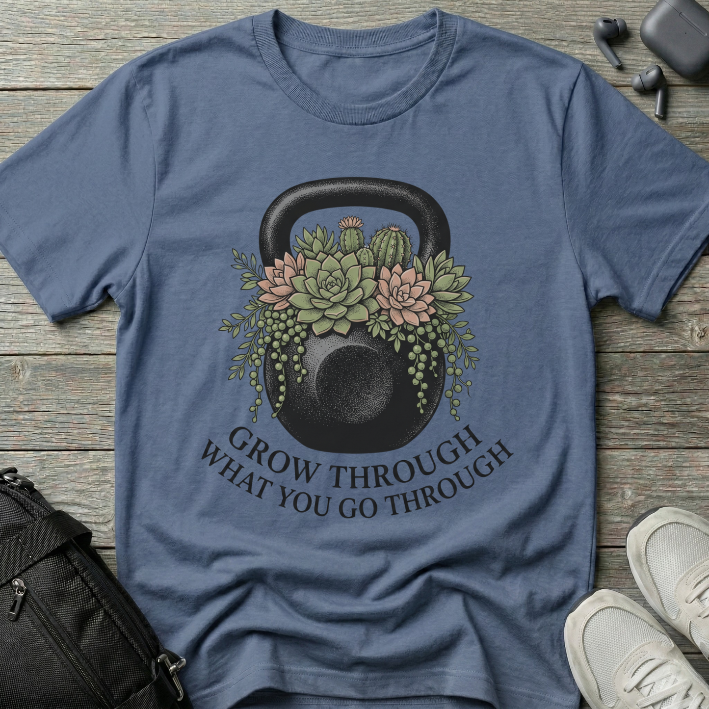 "Grow Through What You Go Through" Motivational Fitness Tee