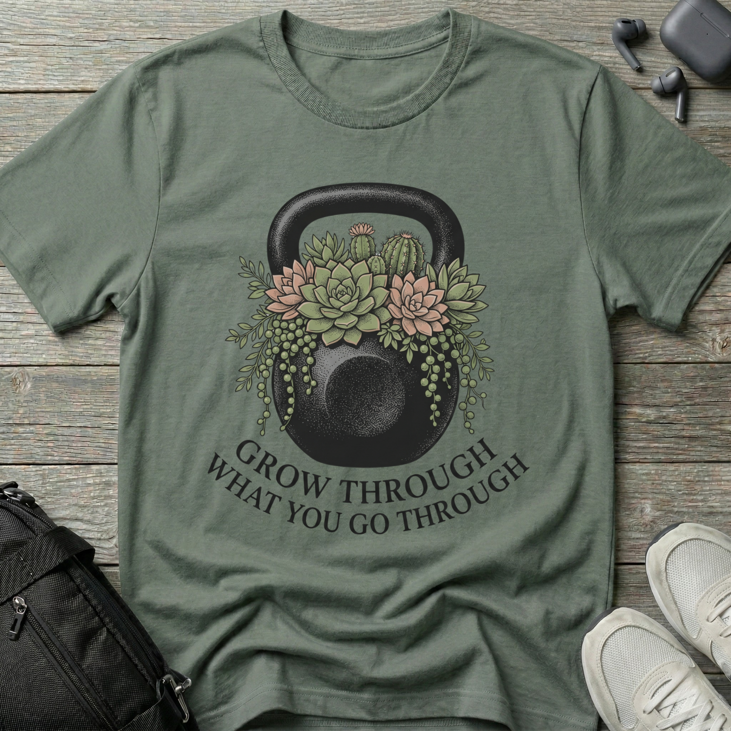 "Grow Through What You Go Through" Motivational Fitness Tee