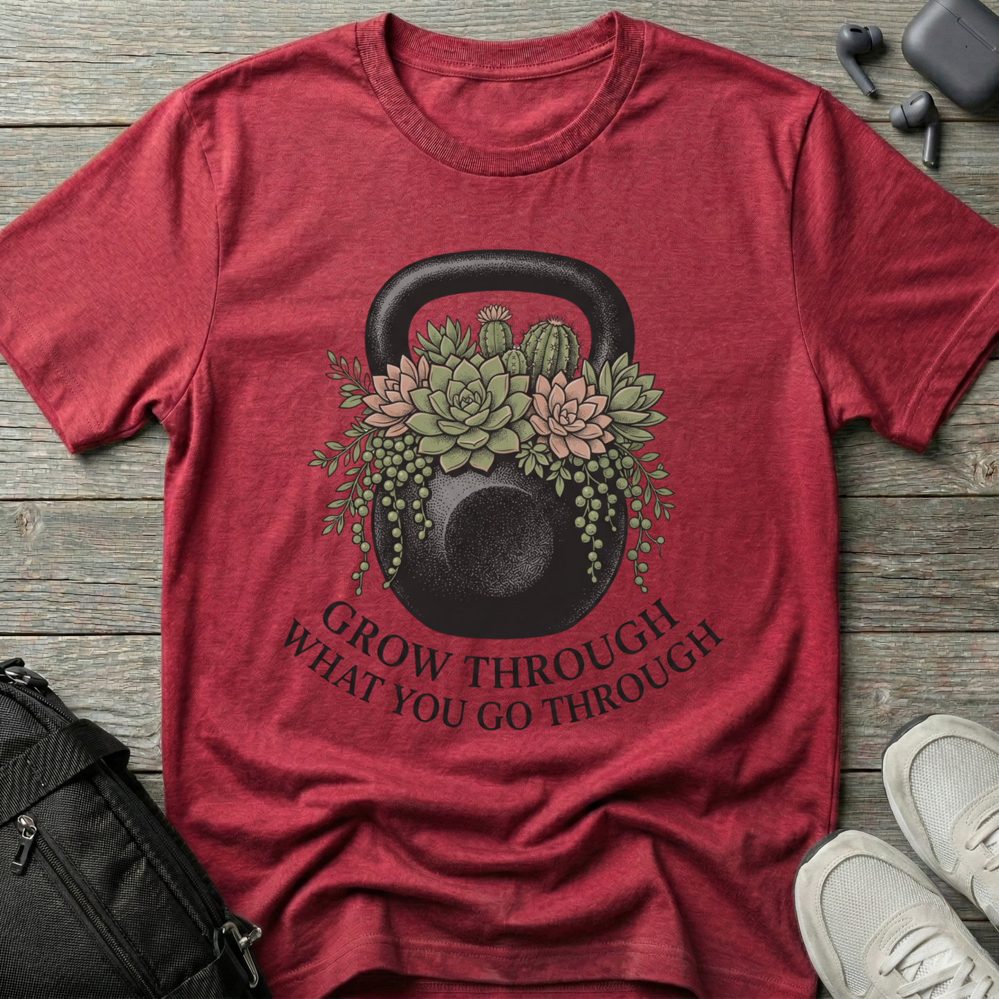 "Grow Through What You Go Through" Motivational Fitness Tee