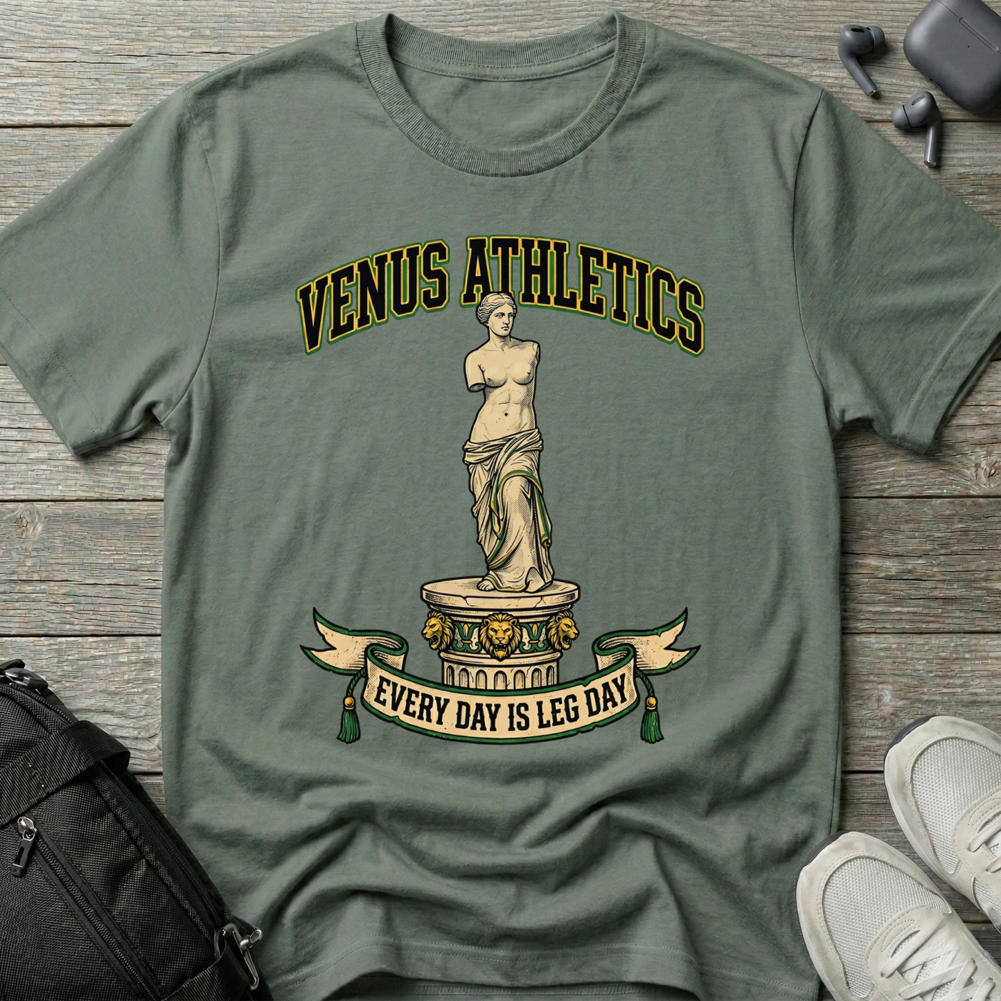 Venus Athletics T-Shirt — (“Every Day Is Leg Day”)