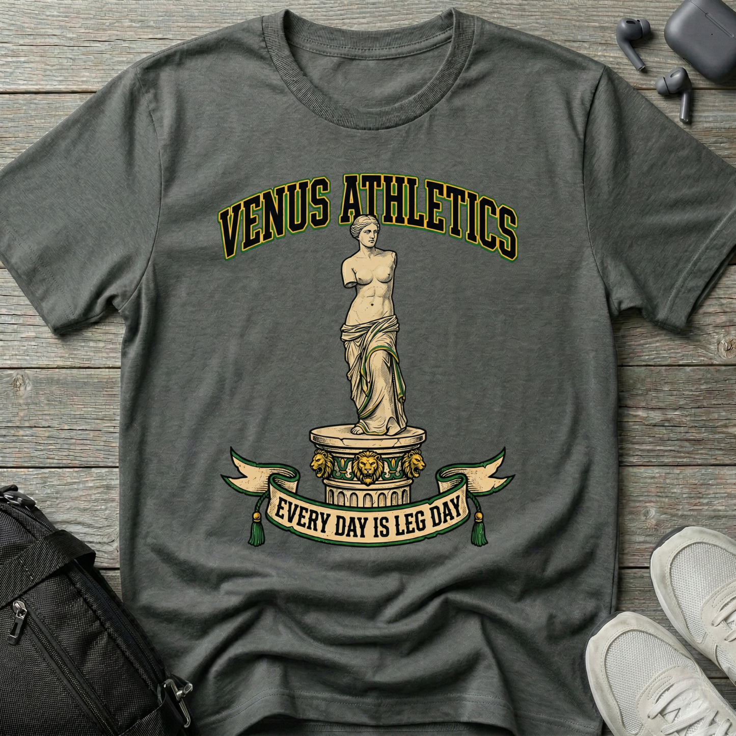 Venus Athletics T-Shirt — (“Every Day Is Leg Day”)
