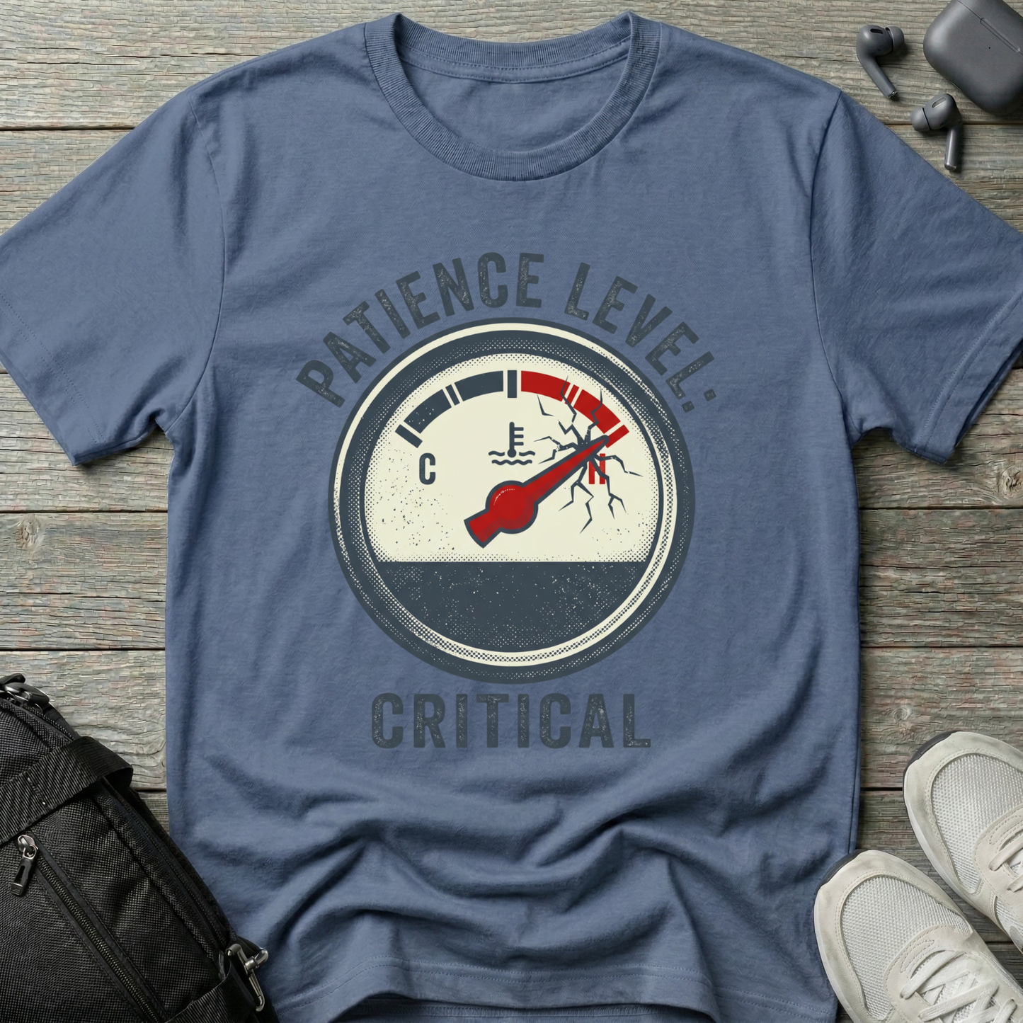 Patience Level: Critical T-Shirt — Funny Graphic Tee