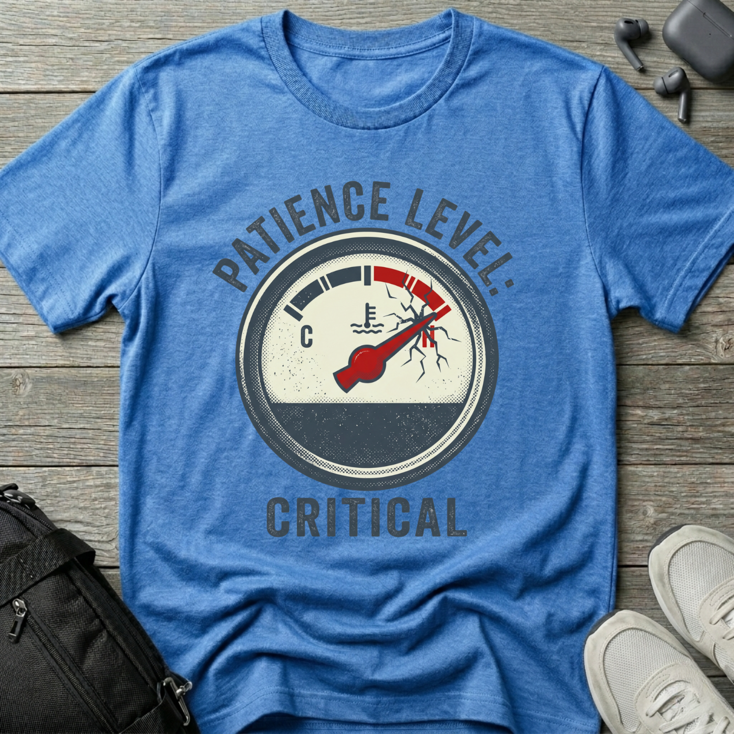 Patience Level: Critical T-Shirt — Funny Graphic Tee