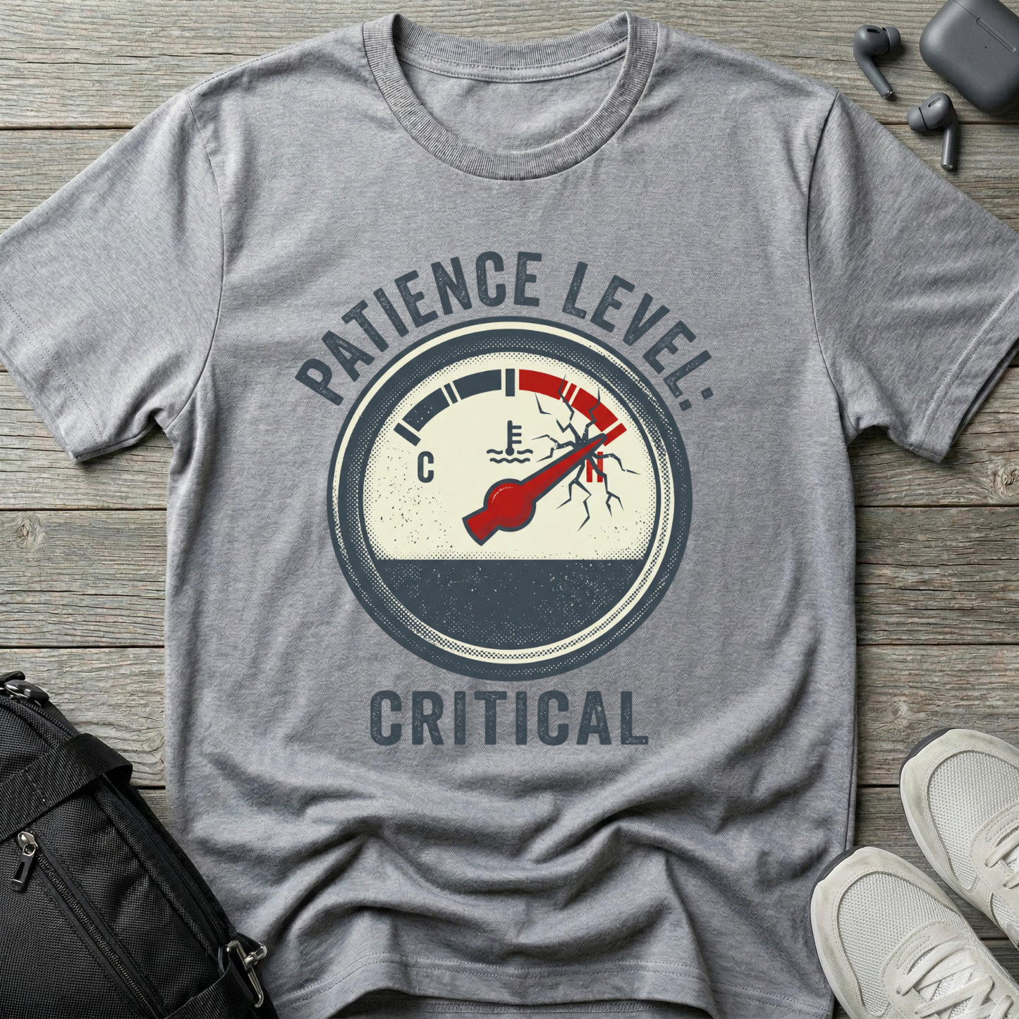 Patience Level: Critical T-Shirt — Funny Graphic Tee