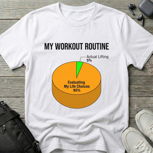 “My Workout Routine” Funny Pie Chart Fitness Tee