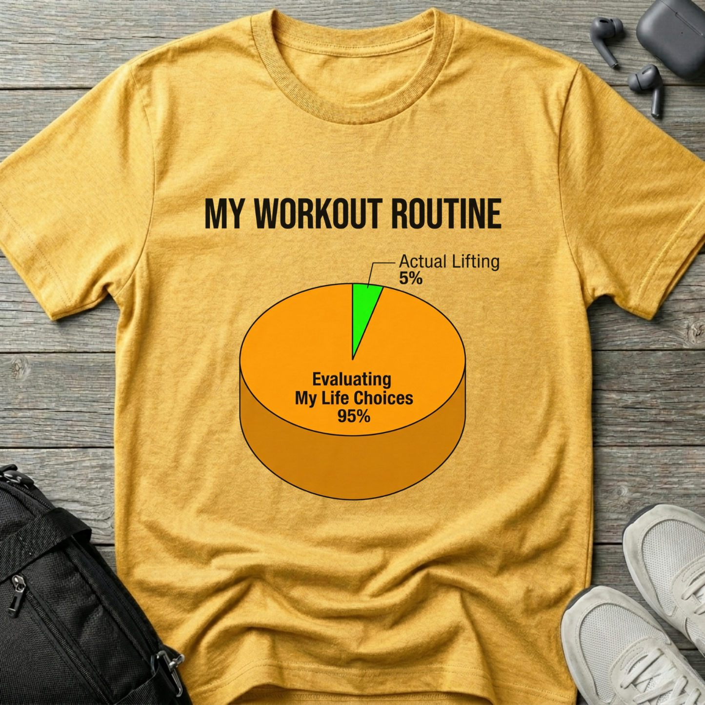 “My Workout Routine” Funny Pie Chart Fitness Tee