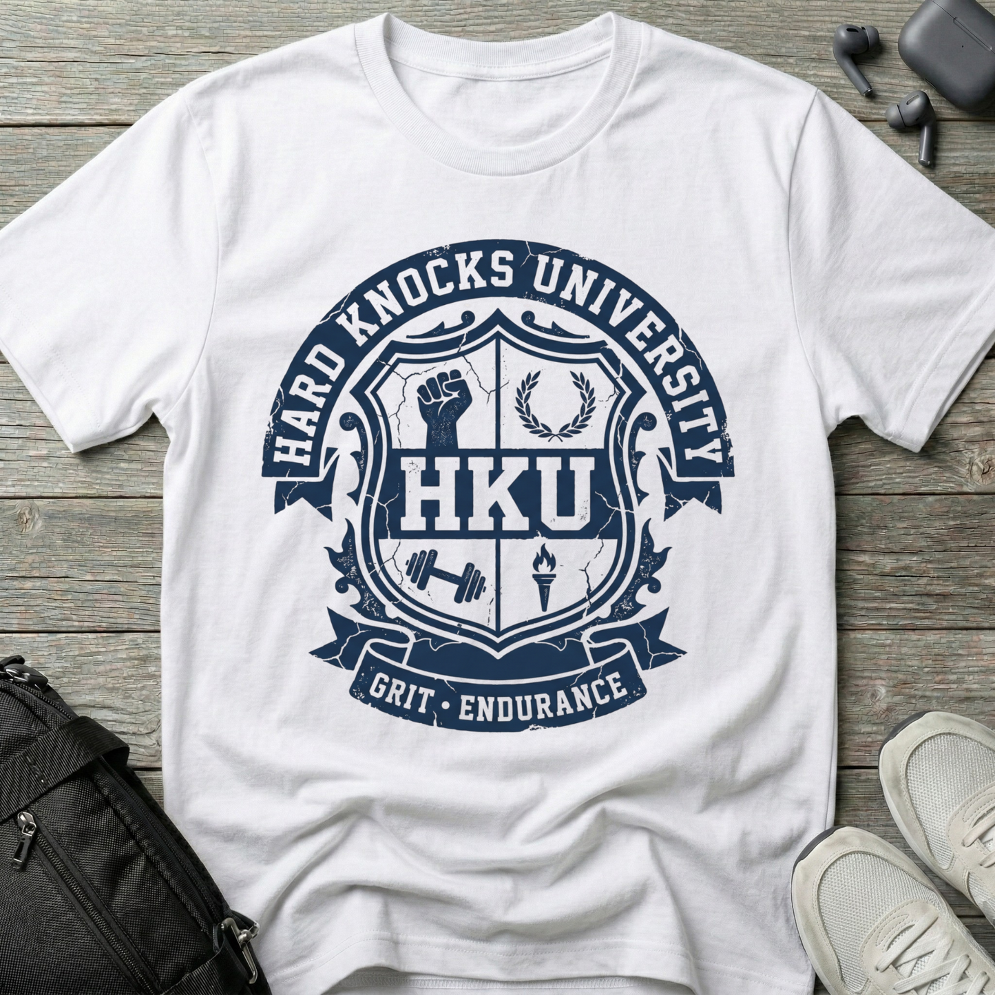 Hard Knocks University T-Shirt — HKU Crest Graphic Tee
