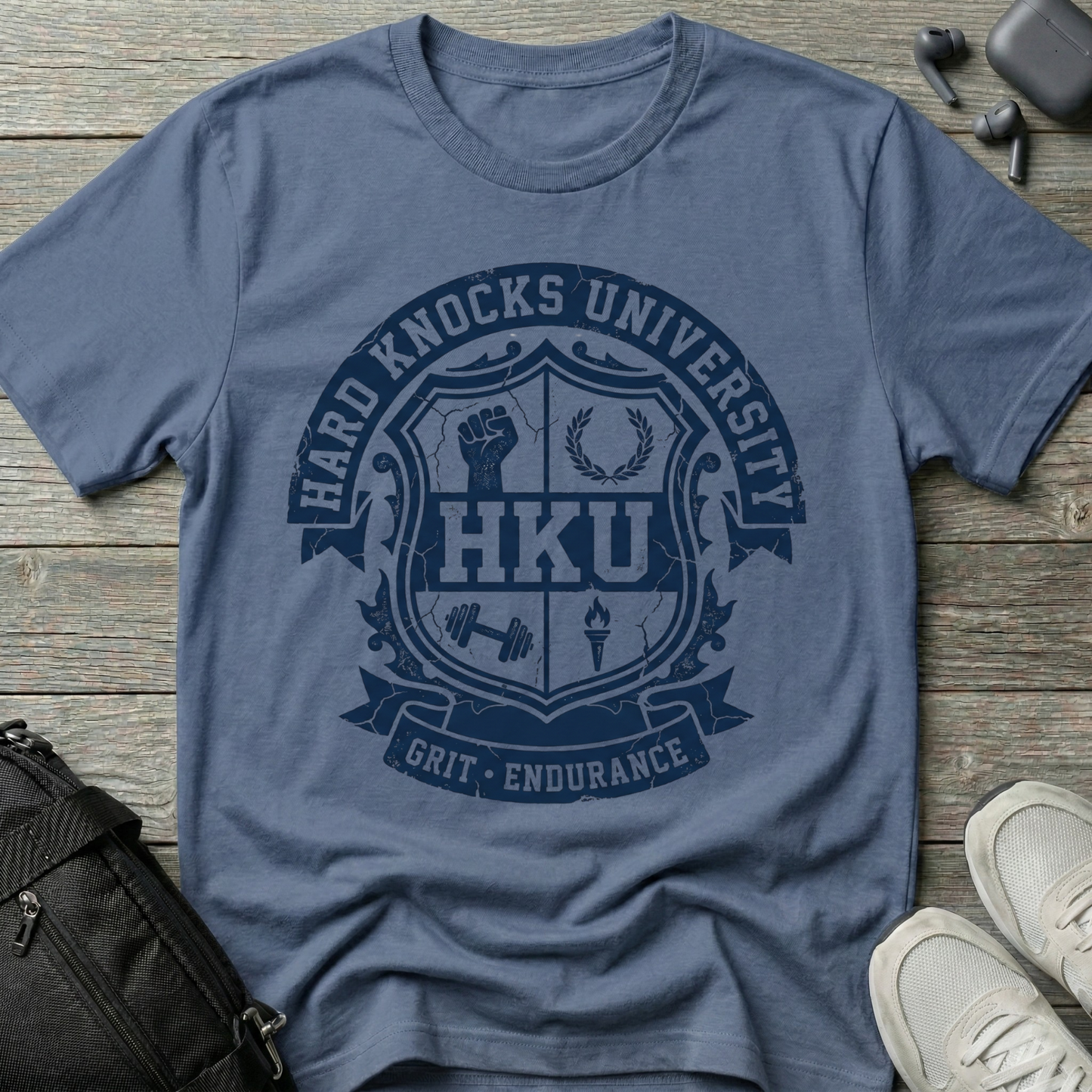 Hard Knocks University T-Shirt — HKU Crest Graphic Tee