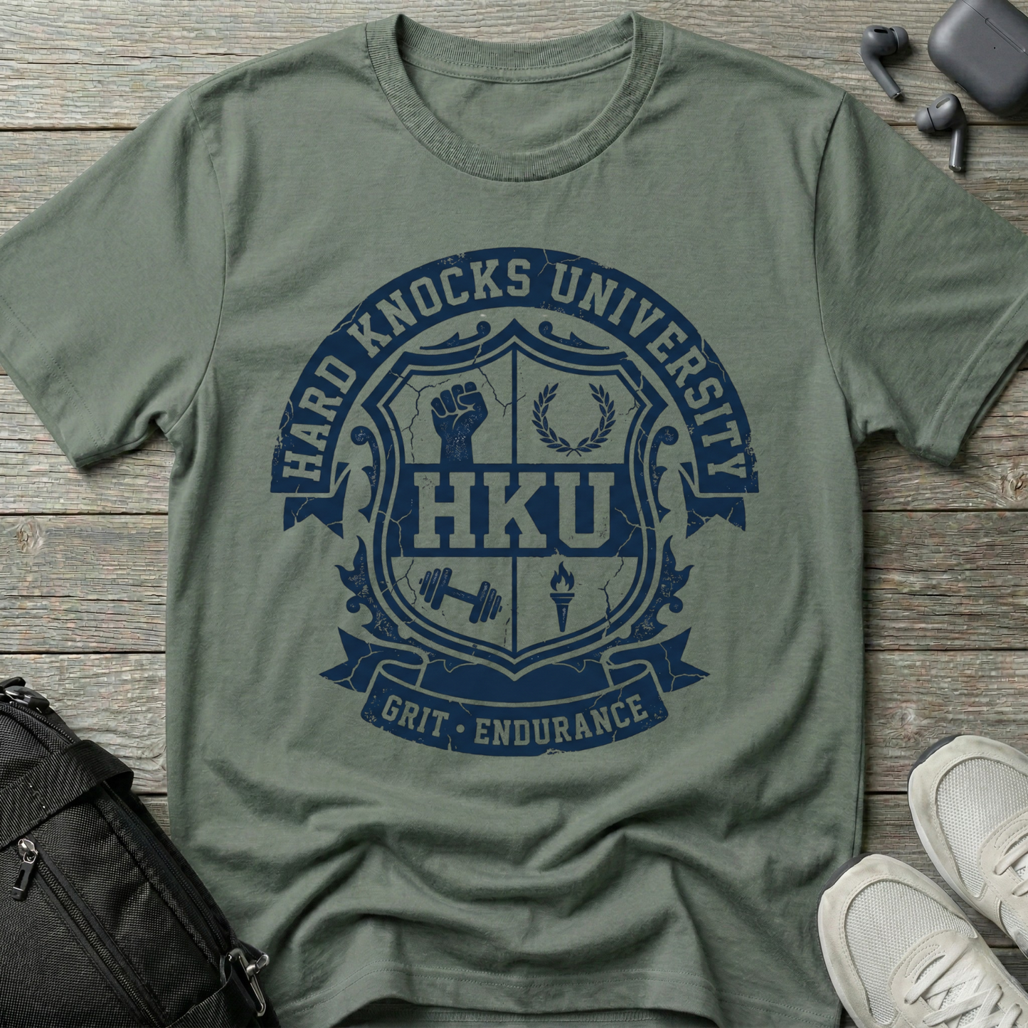 Hard Knocks University T-Shirt — HKU Crest Graphic Tee