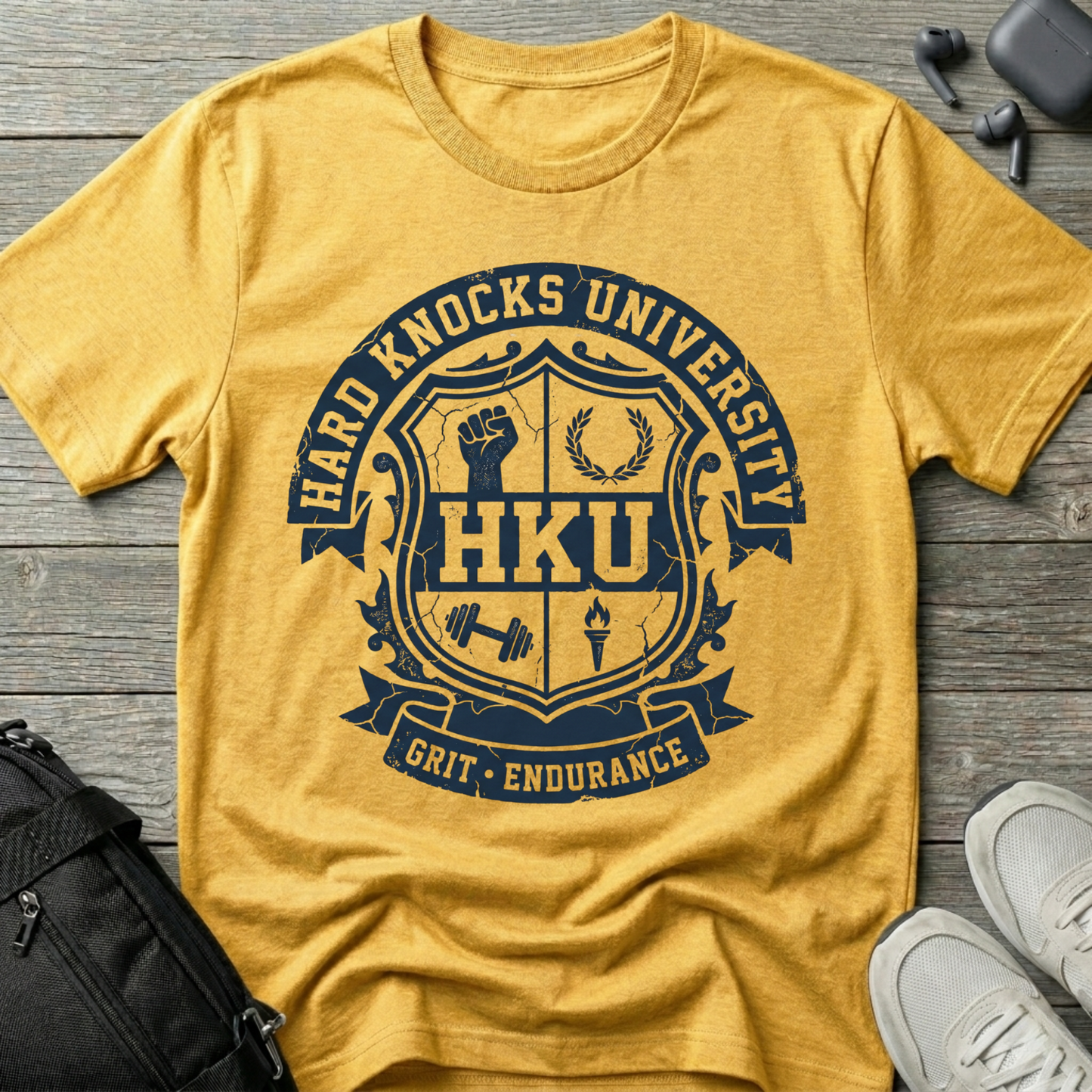 Hard Knocks University T-Shirt — HKU Crest Graphic Tee