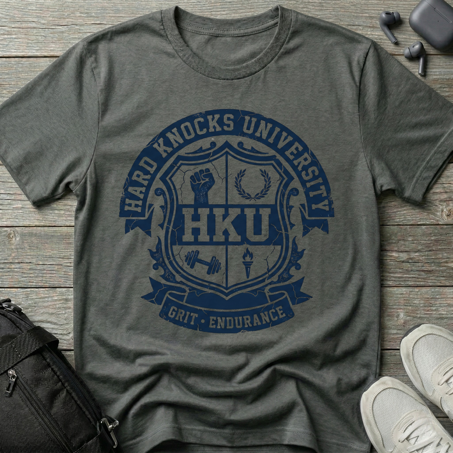 Hard Knocks University T-Shirt — HKU Crest Graphic Tee