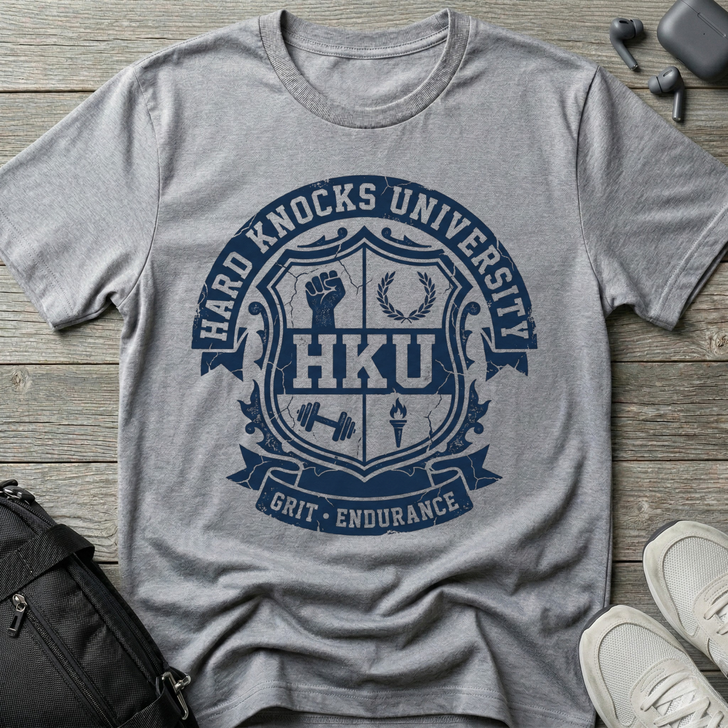 Hard Knocks University T-Shirt — HKU Crest Graphic Tee