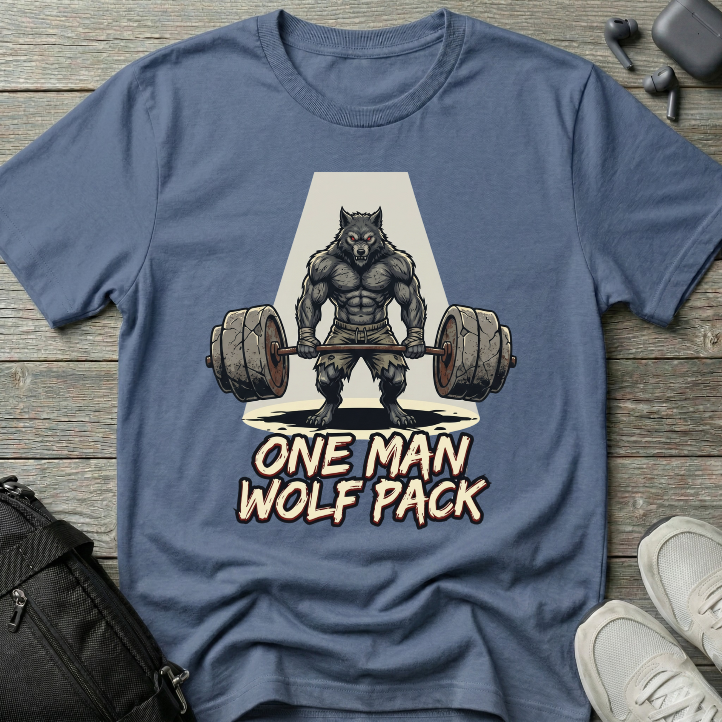"One Man Wolf Pack" Gym Shirt