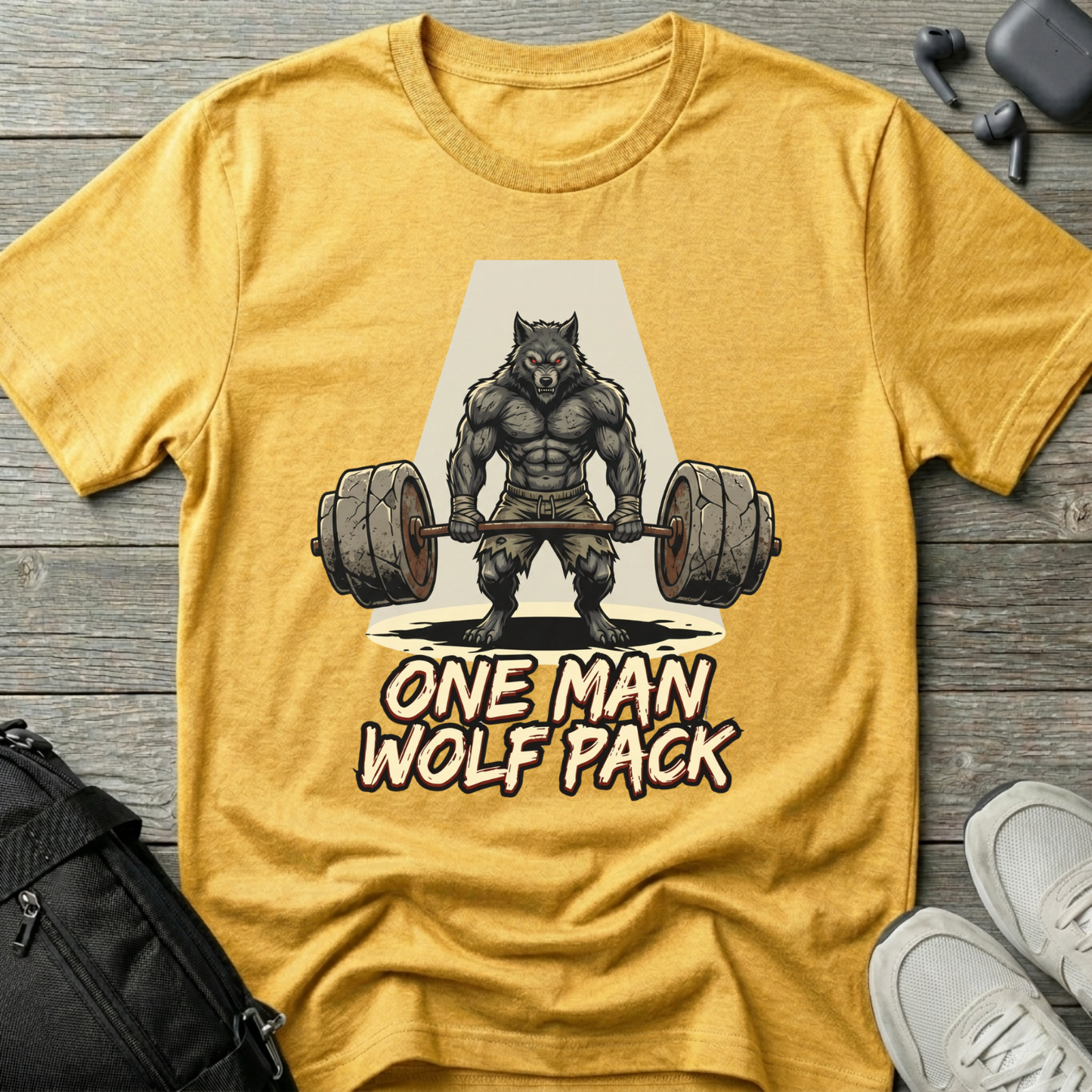 "One Man Wolf Pack" Gym Shirt