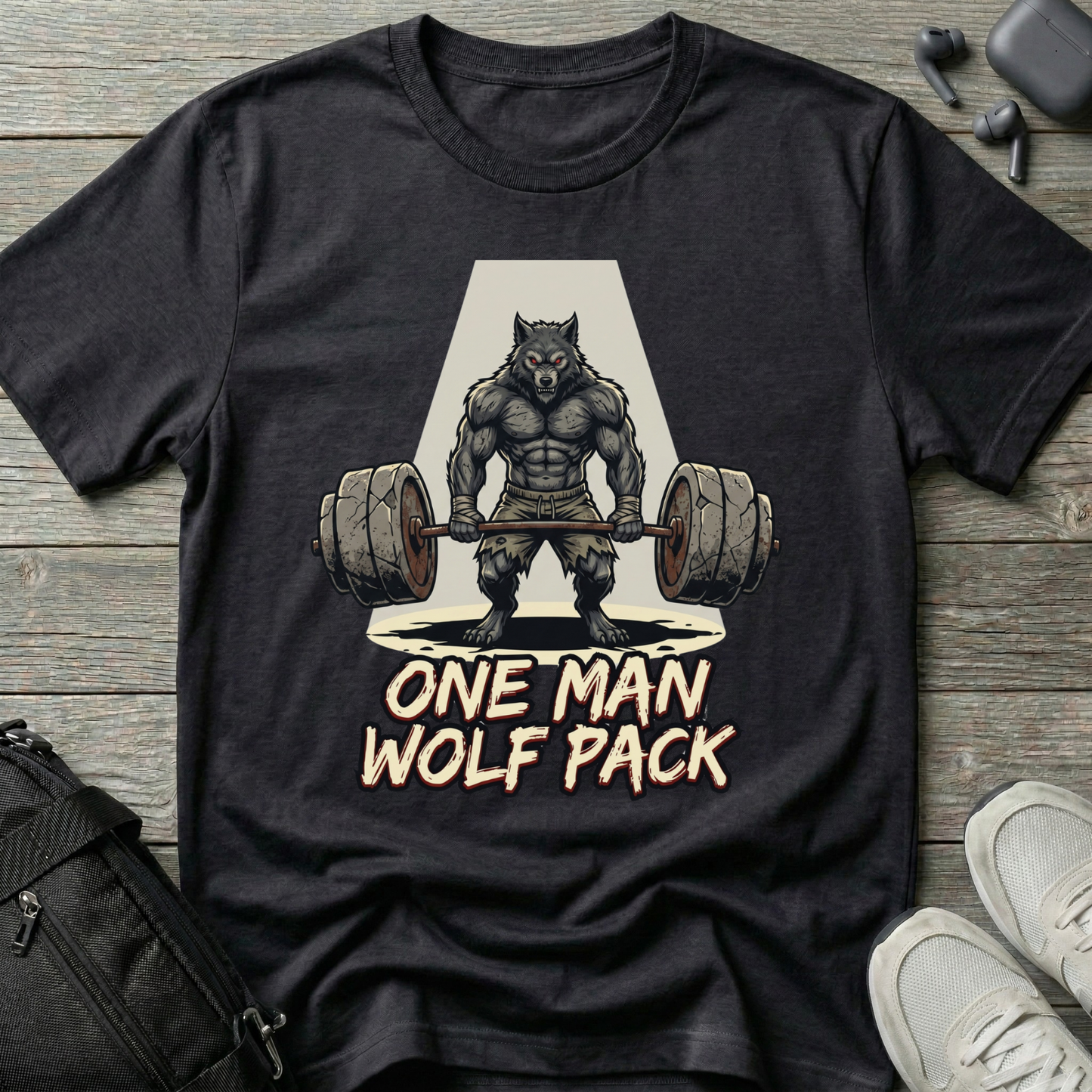 "One Man Wolf Pack" Gym Shirt