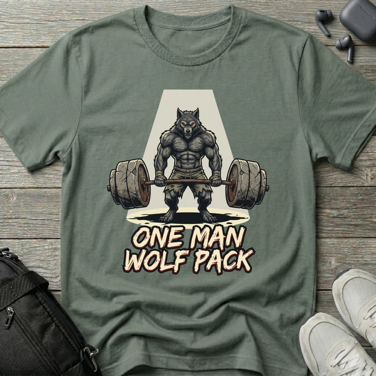 "One Man Wolf Pack" Gym Shirt