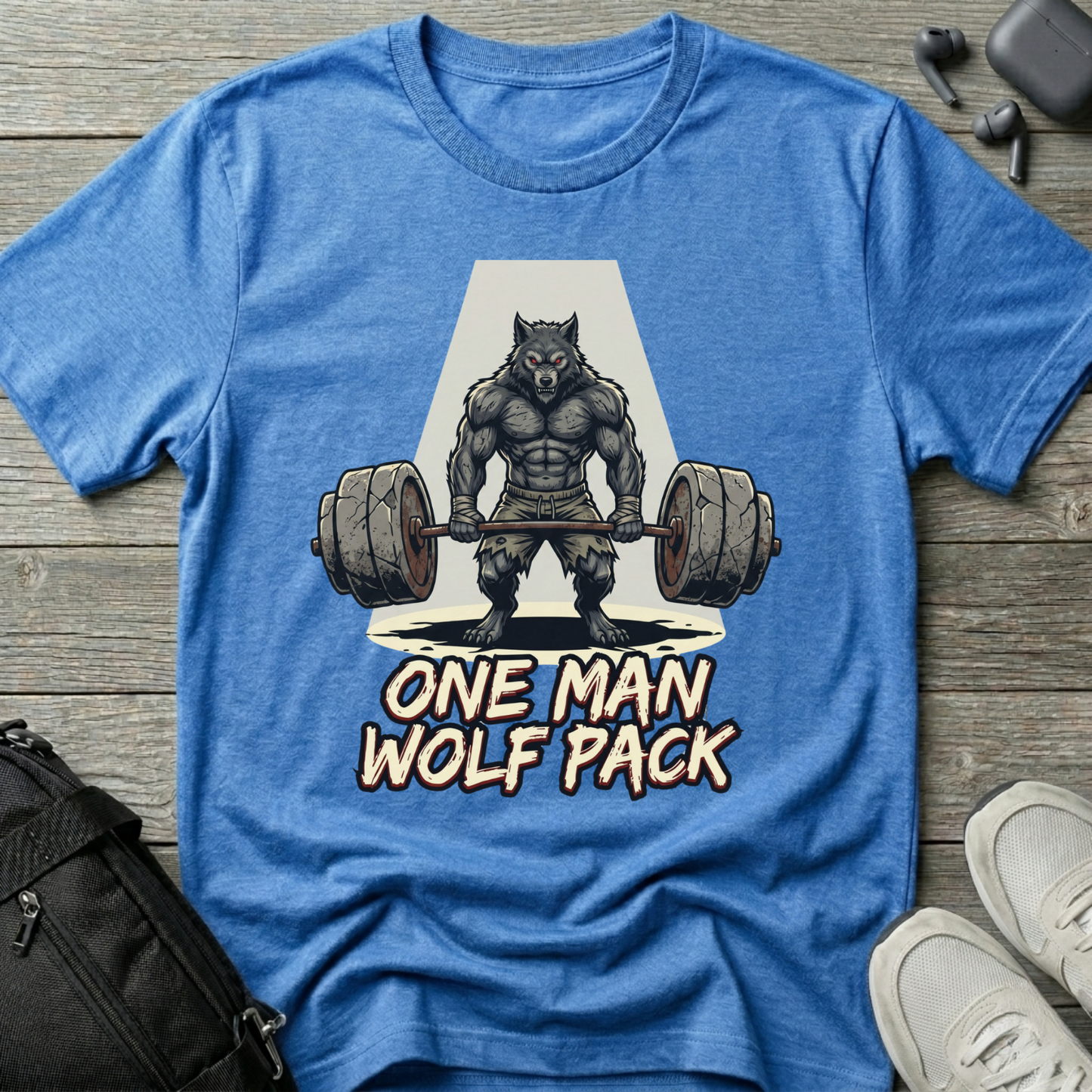 "One Man Wolf Pack" Gym Shirt