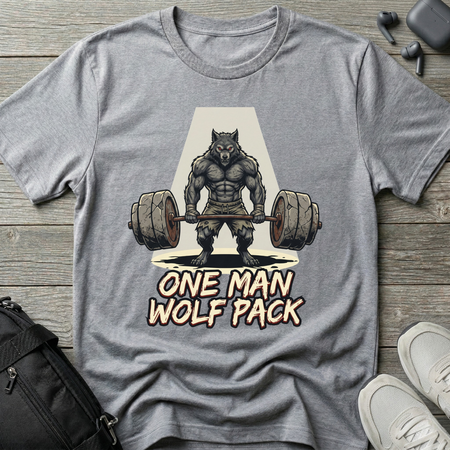 "One Man Wolf Pack" Gym Shirt