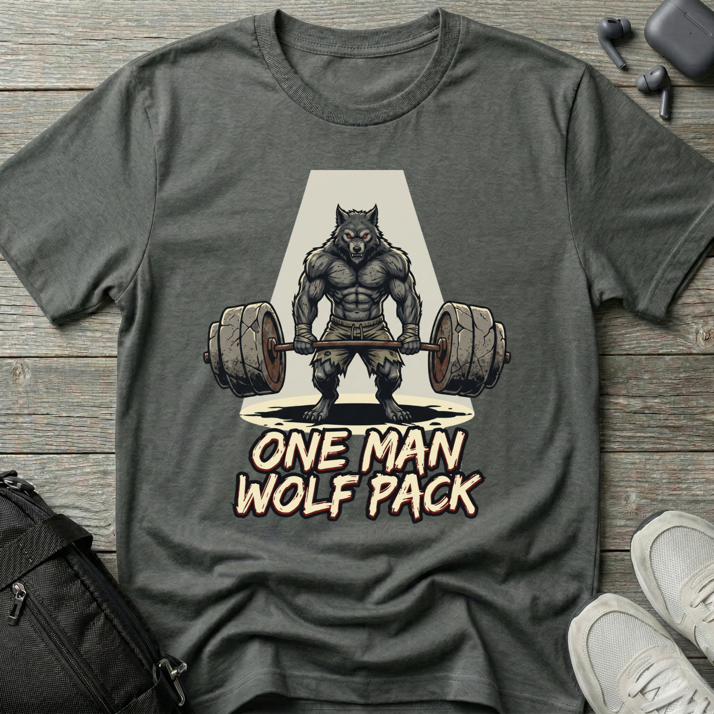 "One Man Wolf Pack" Gym Shirt