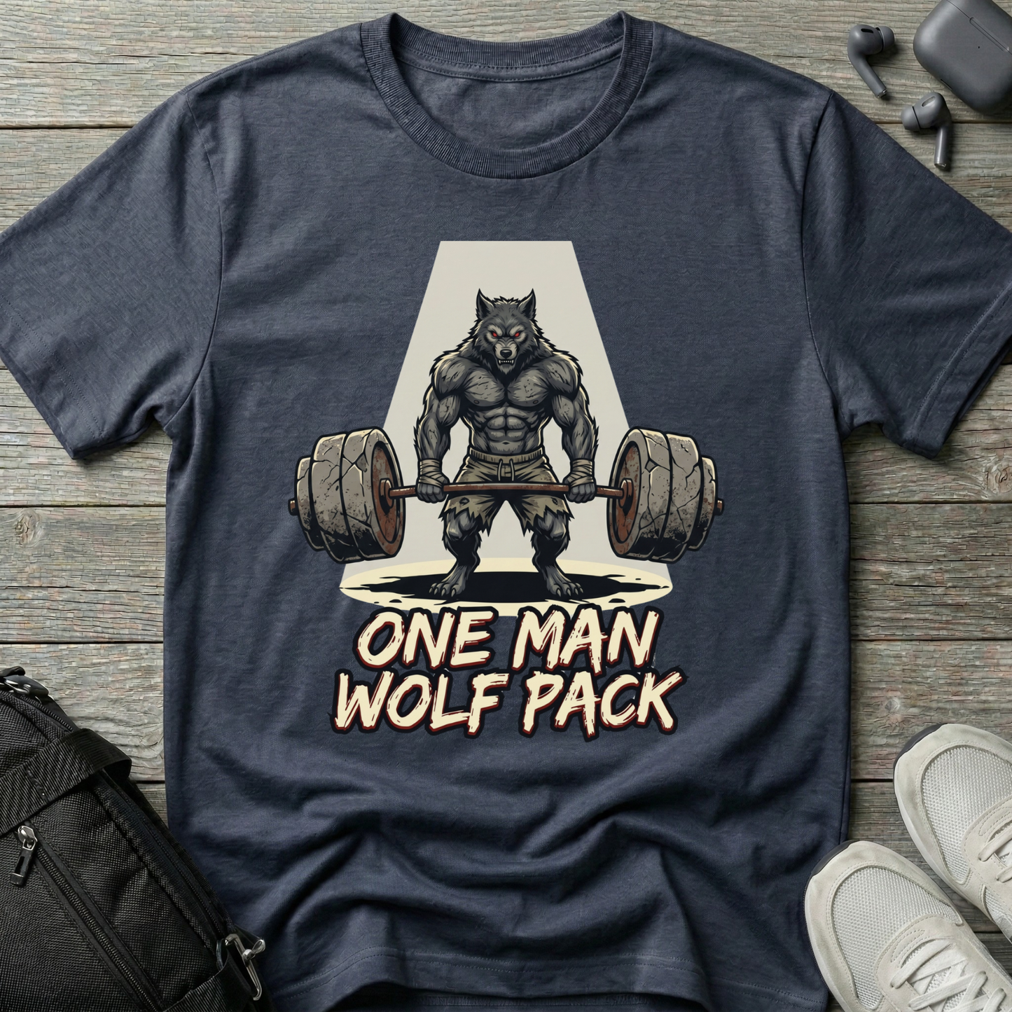 "One Man Wolf Pack" Gym Shirt