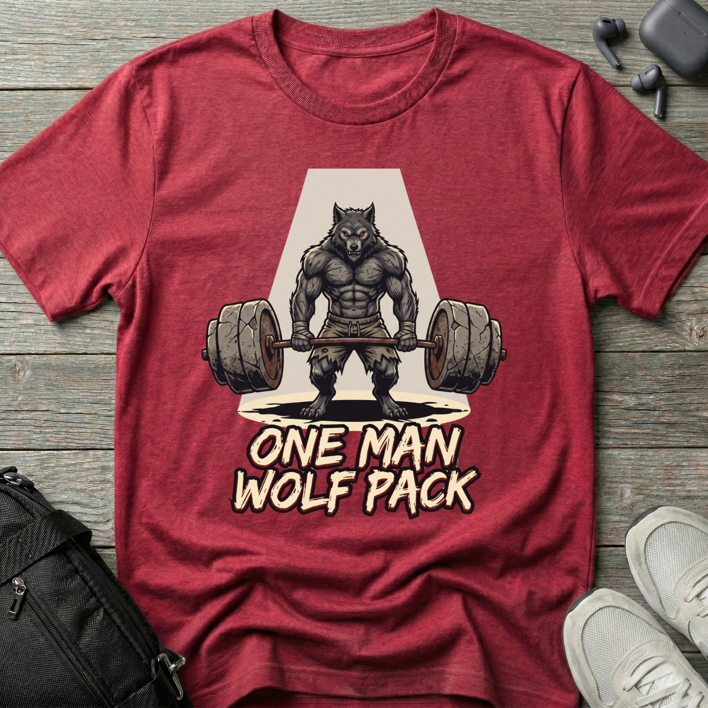 "One Man Wolf Pack" Gym Shirt