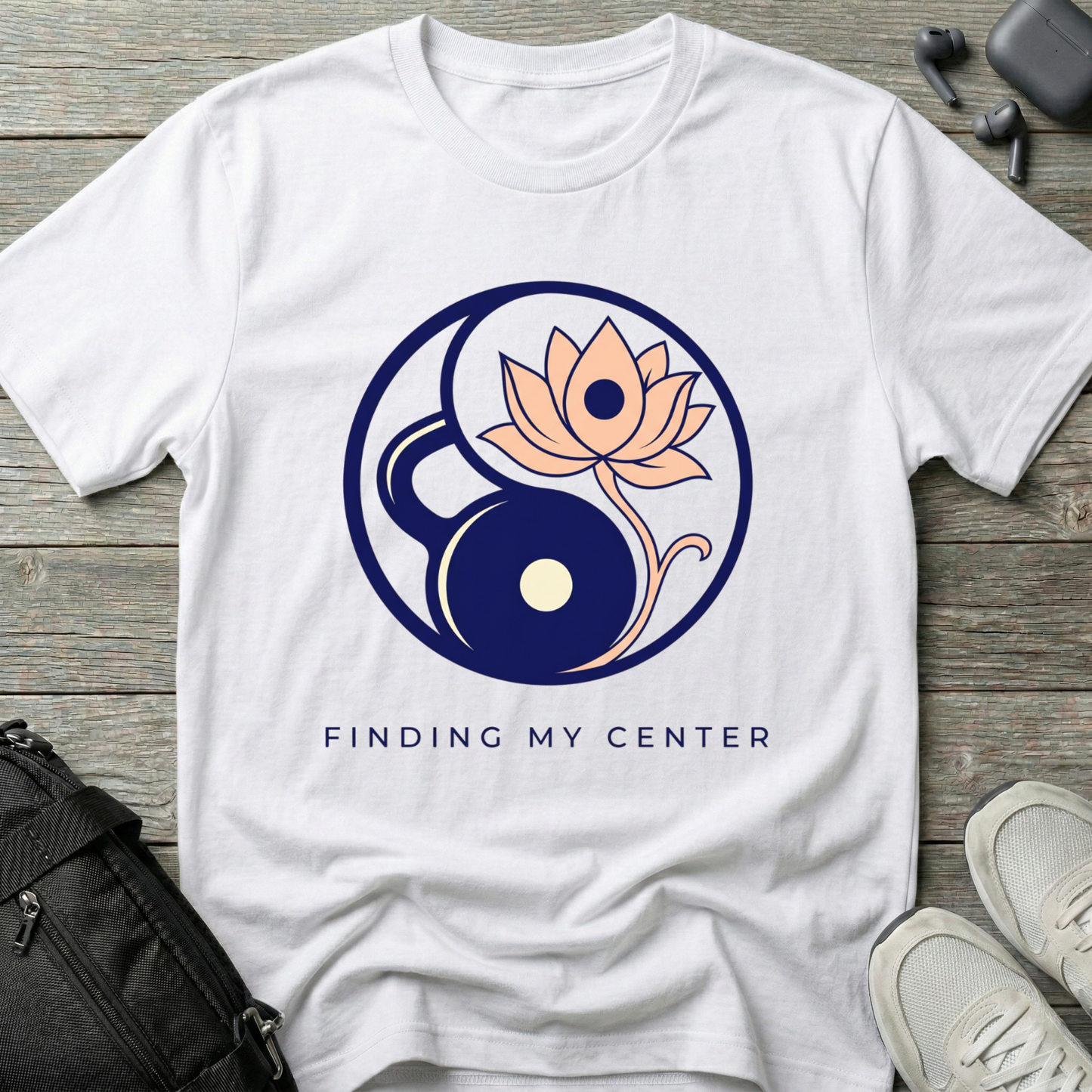Yoga Lotus Yin Yang T-Shirt — "Finding My Center" Mindfulness Tee