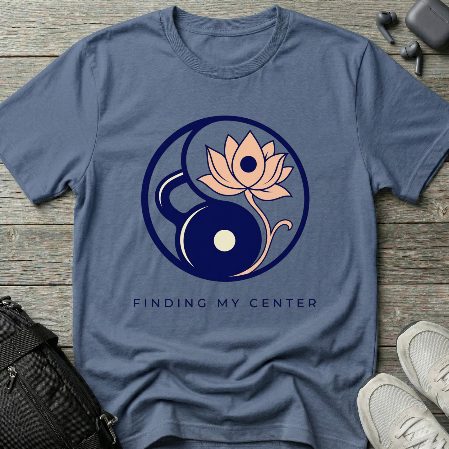 Yoga Lotus Yin Yang T-Shirt — "Finding My Center" Mindfulness Tee