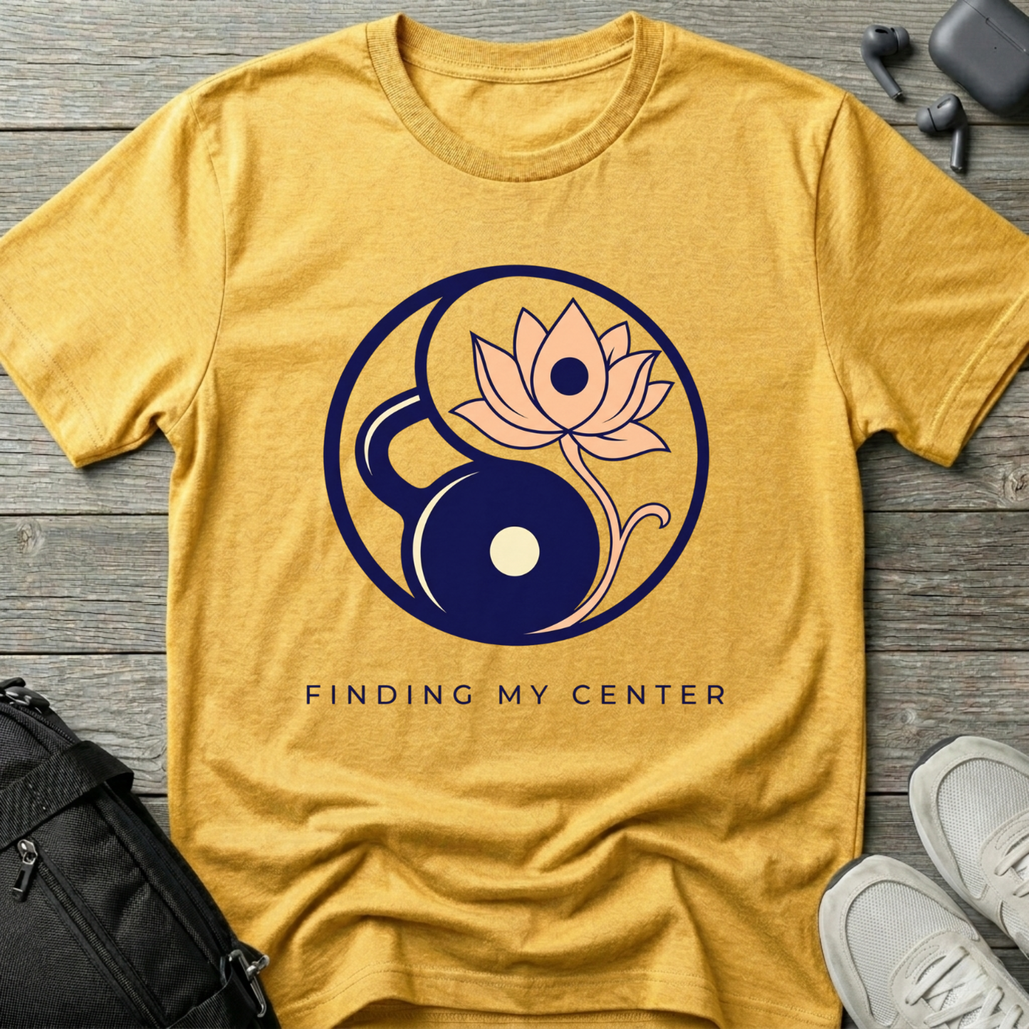 Yoga Lotus Yin Yang T-Shirt — "Finding My Center" Mindfulness Tee