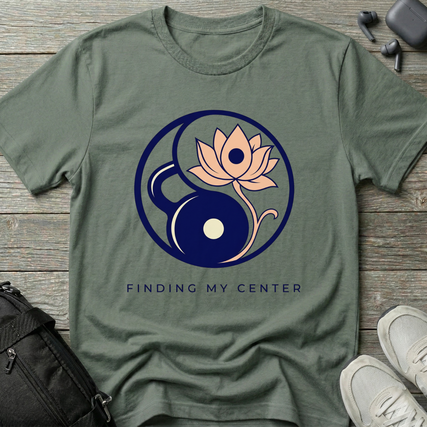 Yoga Lotus Yin Yang T-Shirt — "Finding My Center" Mindfulness Tee