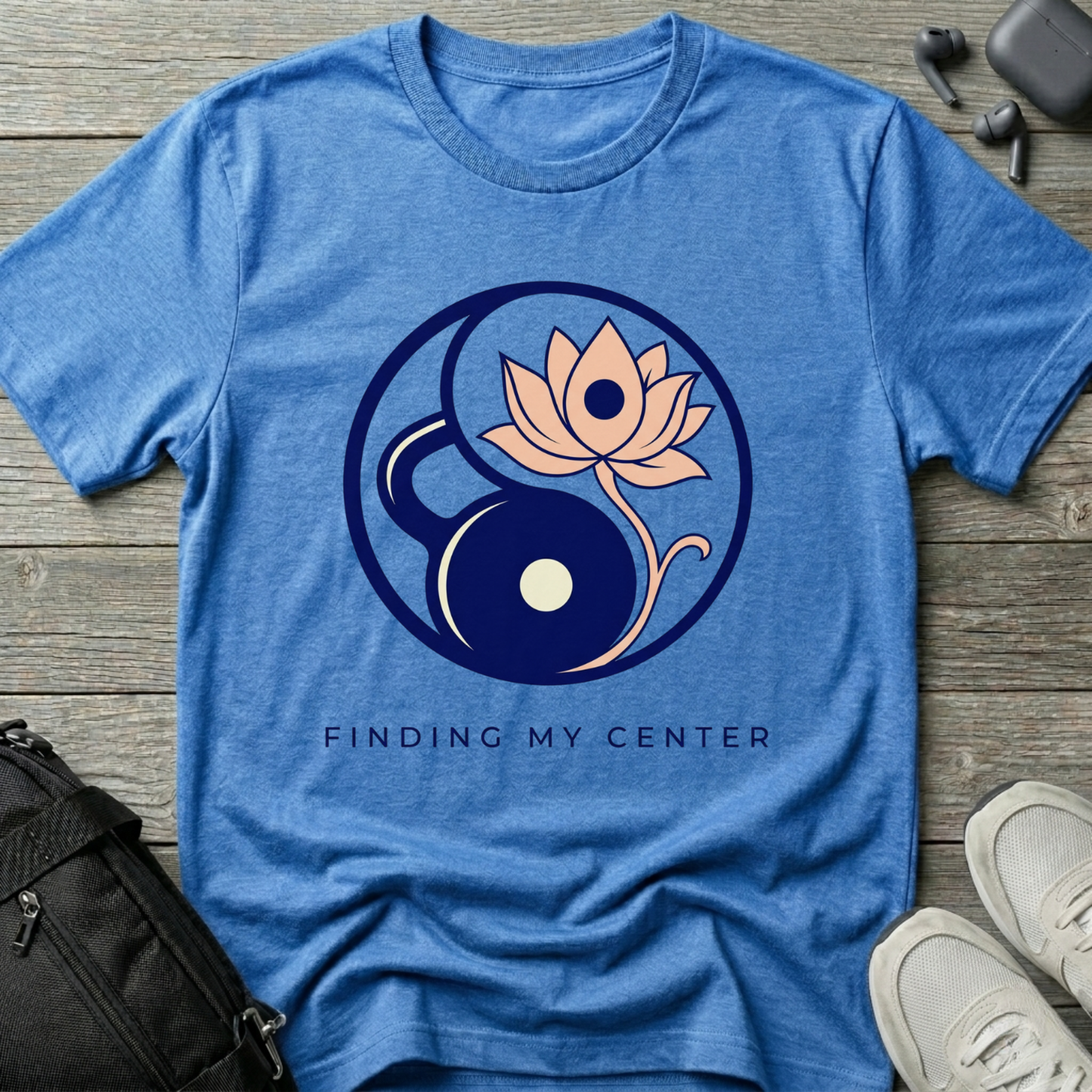 Yoga Lotus Yin Yang T-Shirt — "Finding My Center" Mindfulness Tee