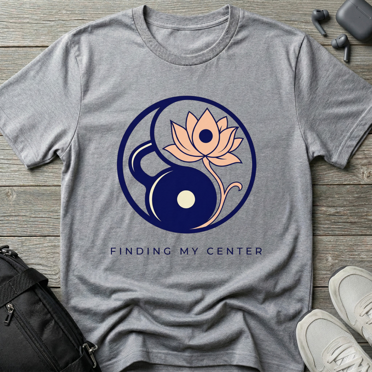 Yoga Lotus Yin Yang T-Shirt — "Finding My Center" Mindfulness Tee