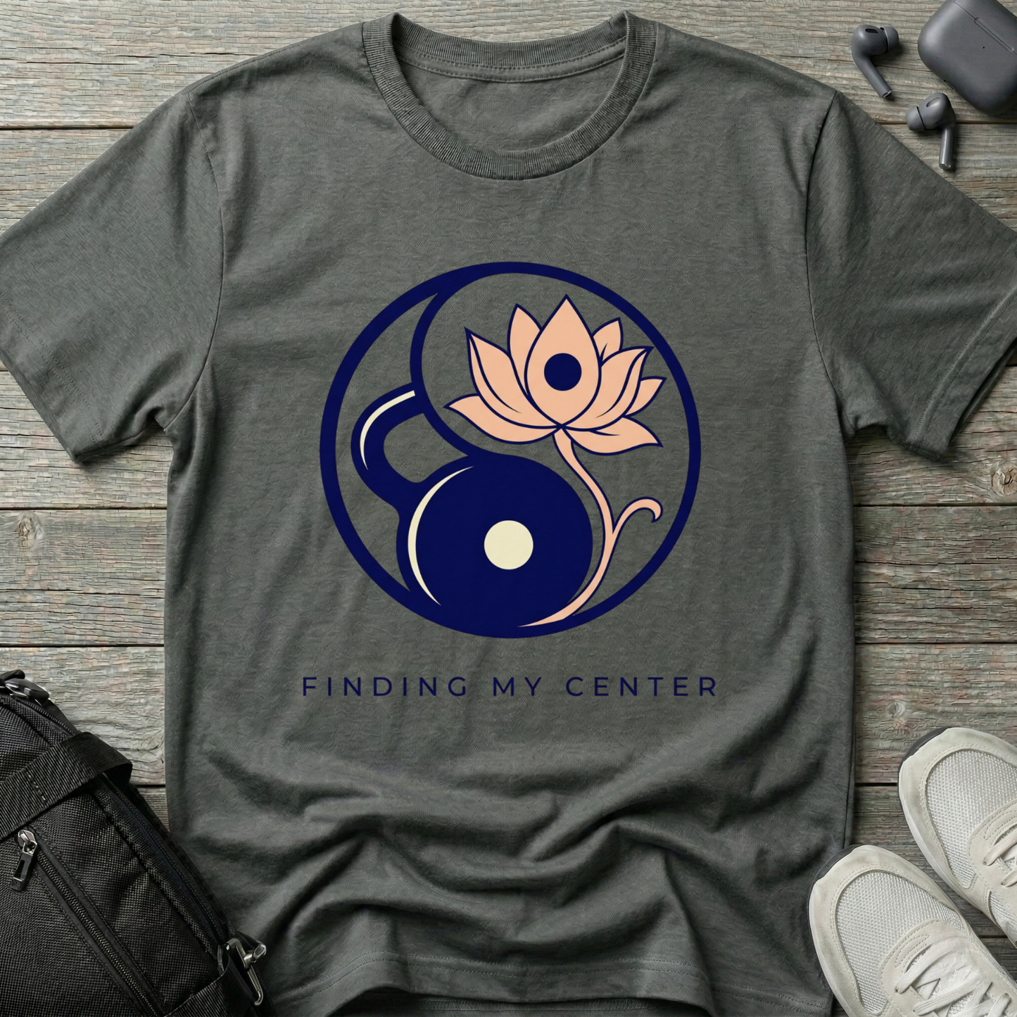 Yoga Lotus Yin Yang T-Shirt — "Finding My Center" Mindfulness Tee