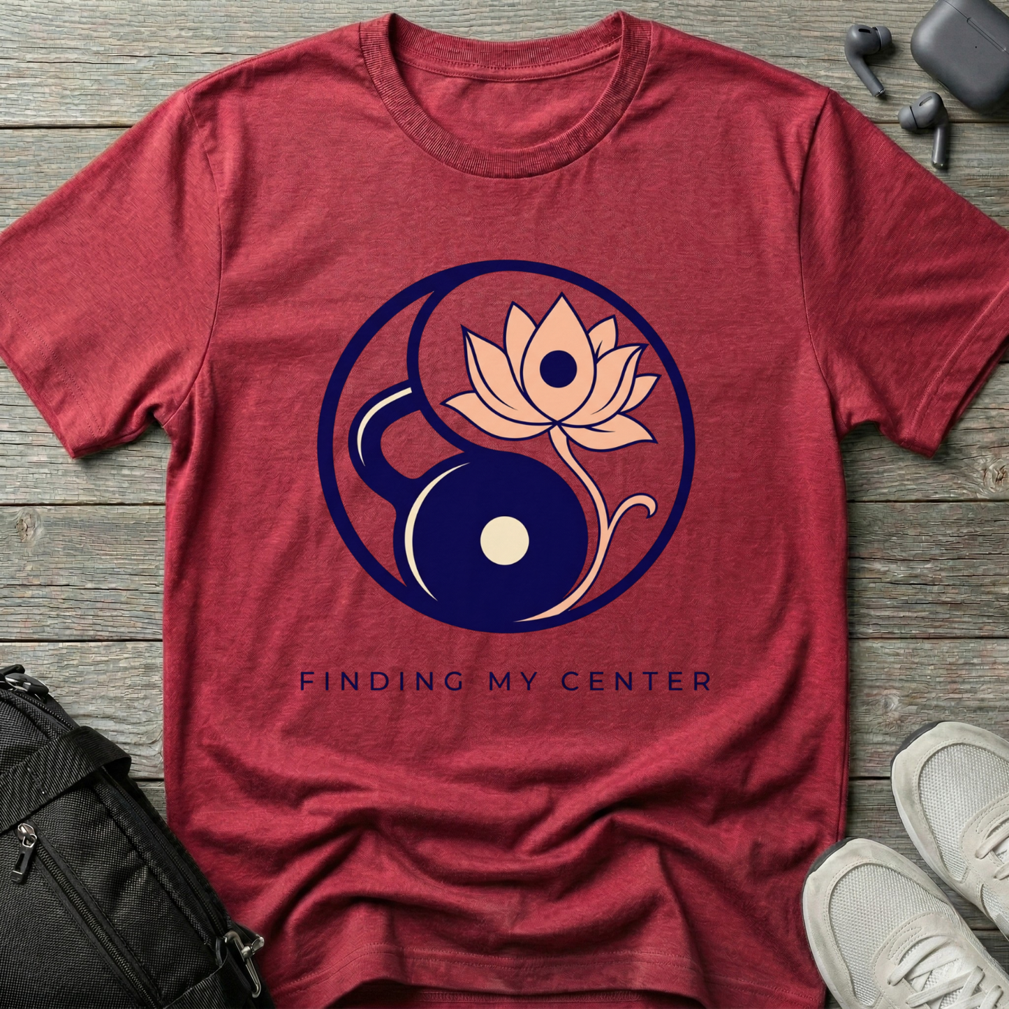 Yoga Lotus Yin Yang T-Shirt — "Finding My Center" Mindfulness Tee