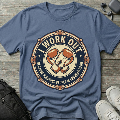 "I Work Out" Vintage Boxing Gloves T-Shirt