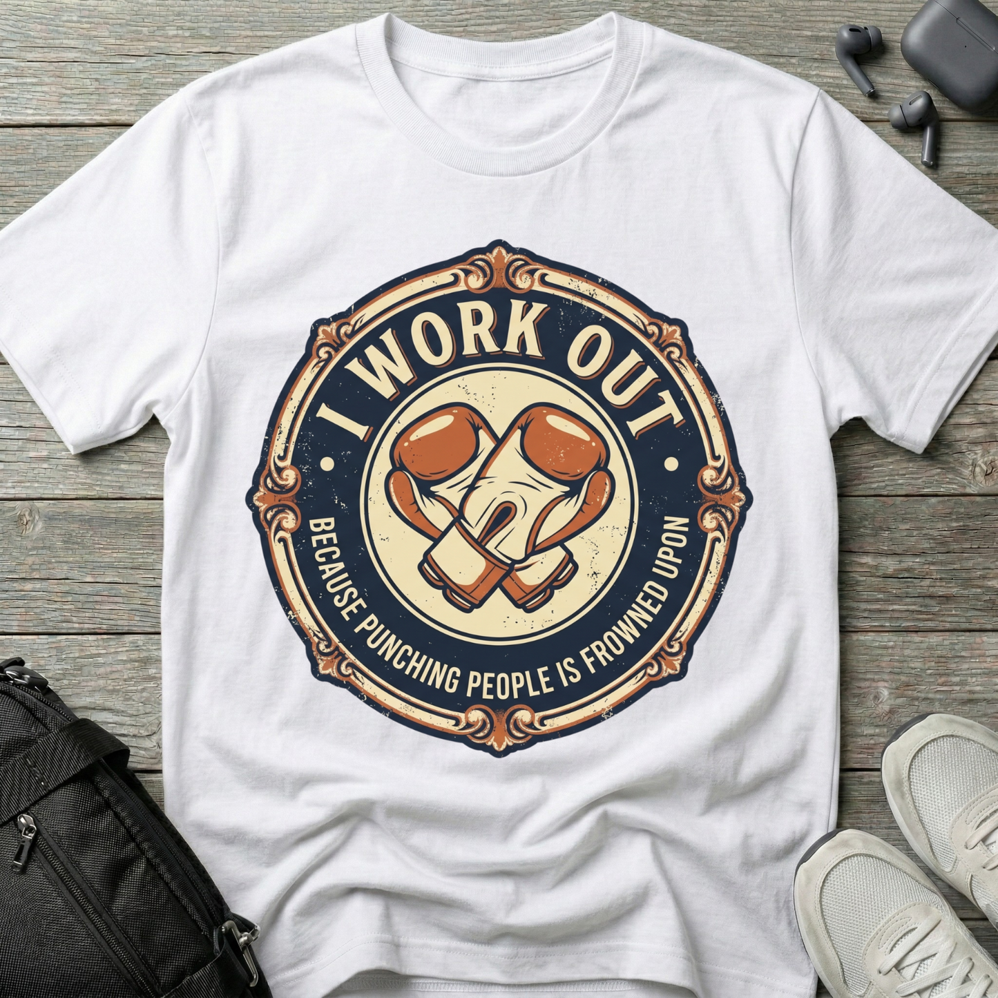 "I Work Out" Vintage Boxing Gloves T-Shirt