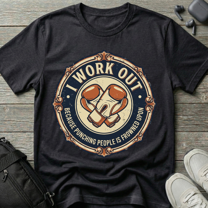 "I Work Out" Vintage Boxing Gloves T-Shirt
