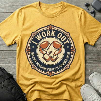 "I Work Out" Vintage Boxing Gloves T-Shirt