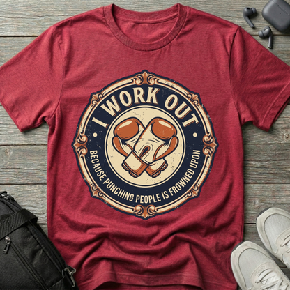 "I Work Out" Vintage Boxing Gloves T-Shirt