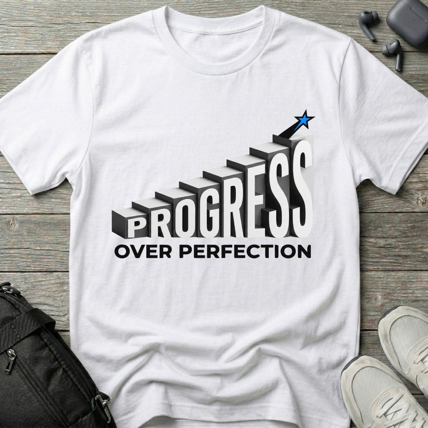 "Progress Over Perfection" Motivational T-Shirt