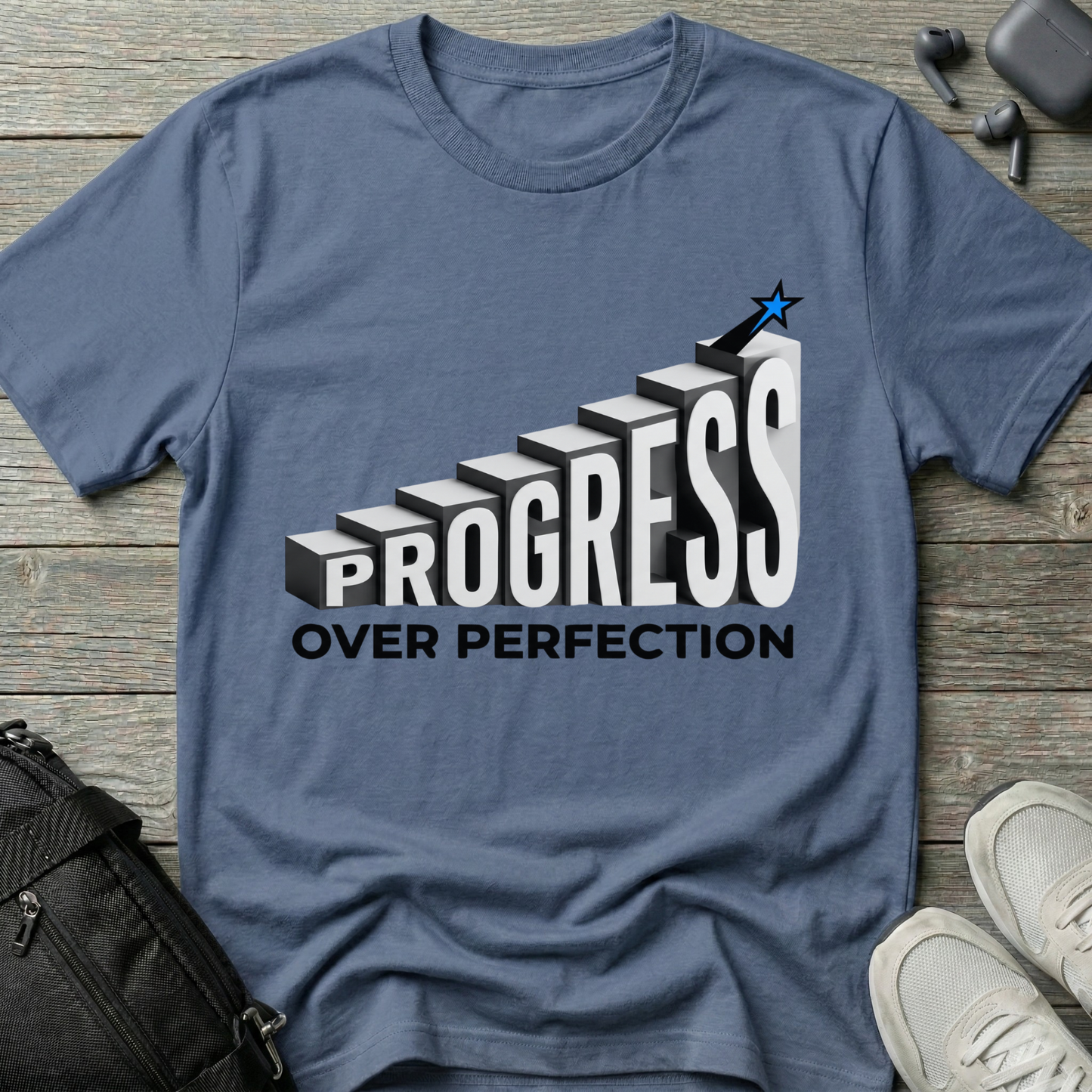 "Progress Over Perfection" Motivational T-Shirt