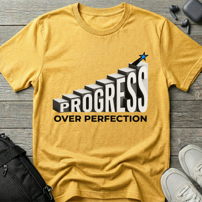"Progress Over Perfection" Motivational T-Shirt