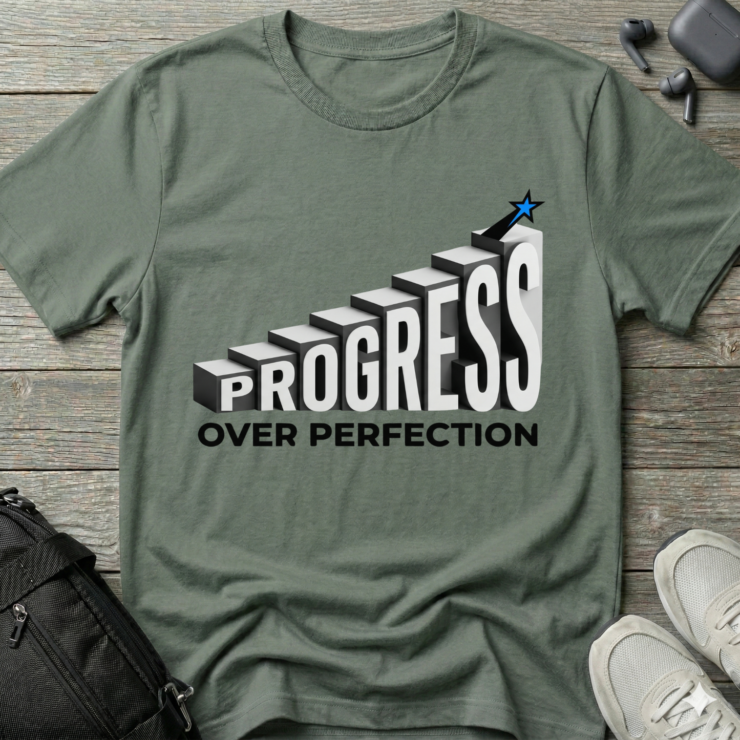 "Progress Over Perfection" Motivational T-Shirt