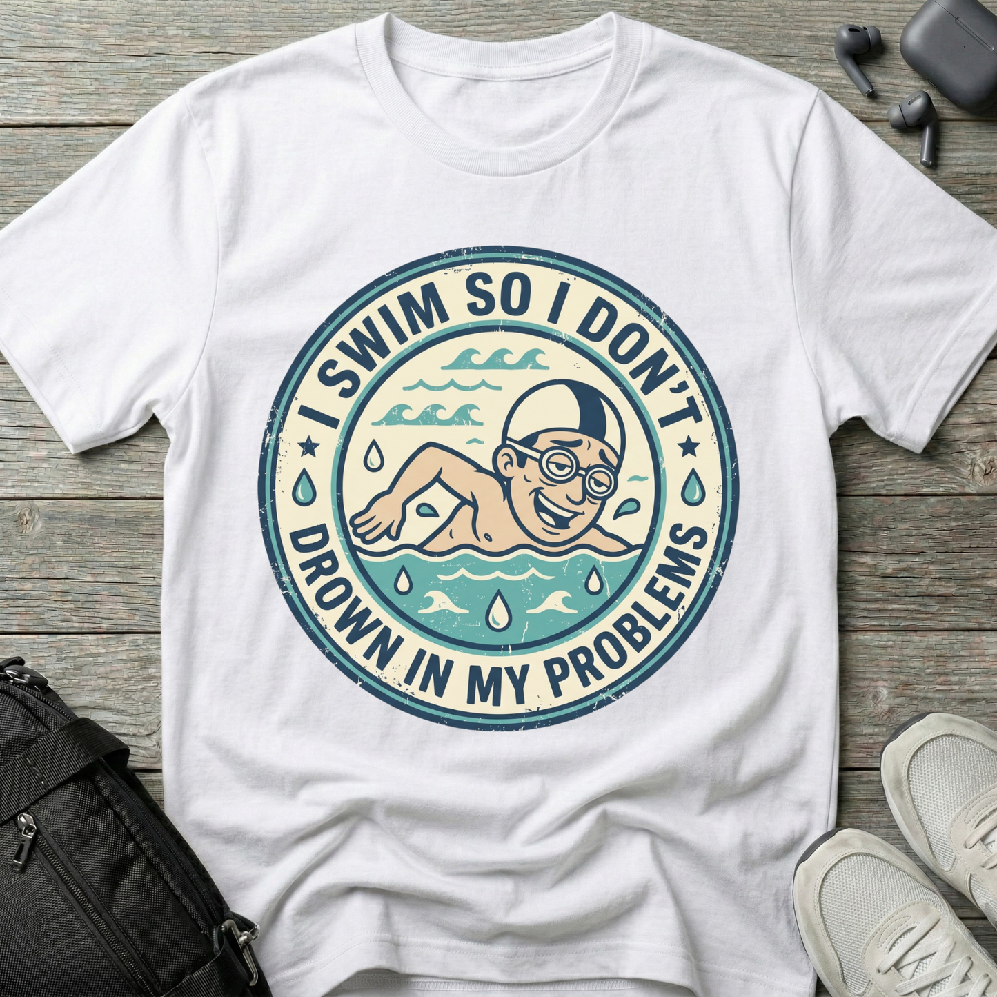 I Swim So I Don't Drown In My Problems T‑Shirt
