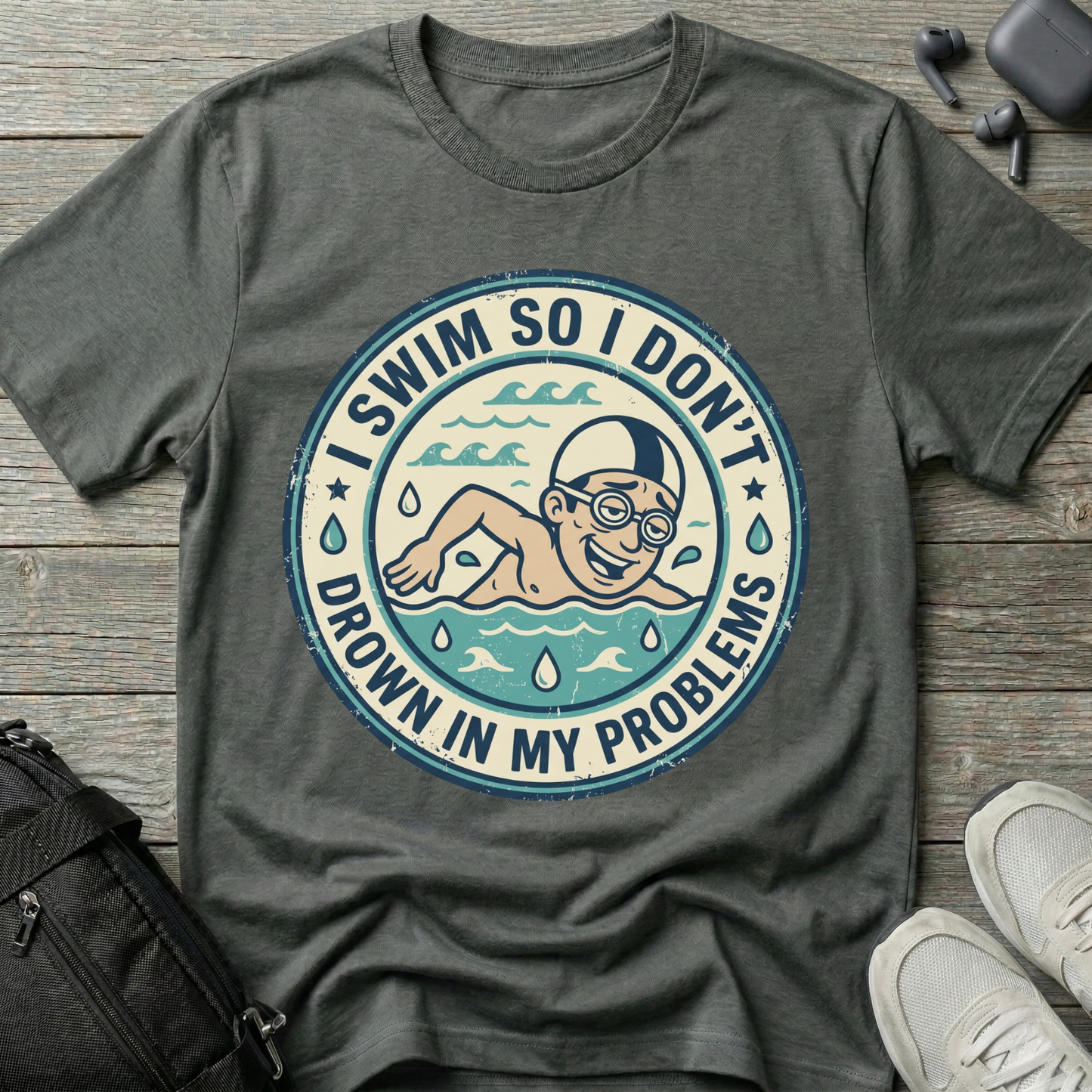 I Swim So I Don't Drown In My Problems T‑Shirt