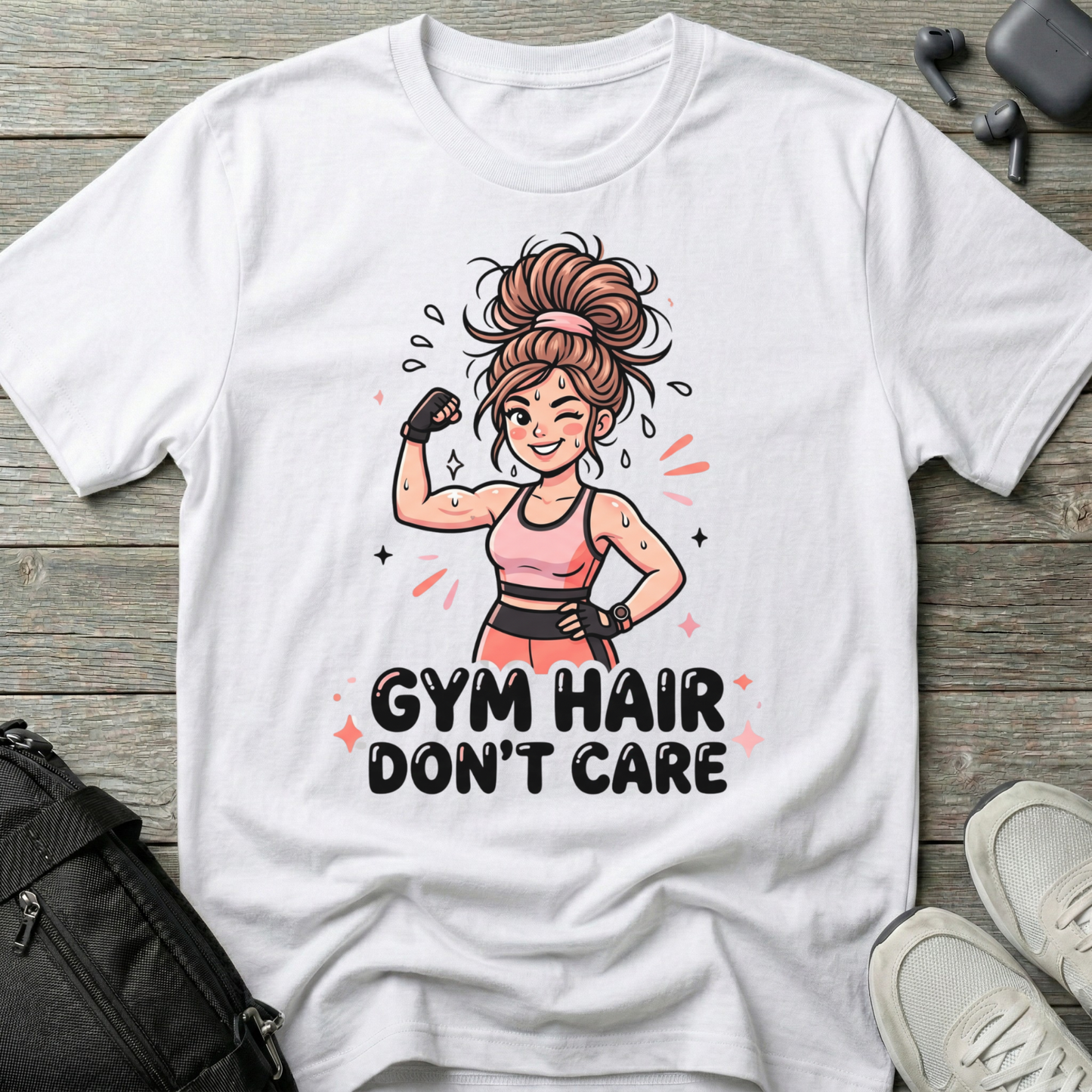 "Gym Hair Don't Care"  Fitness T-Shirt