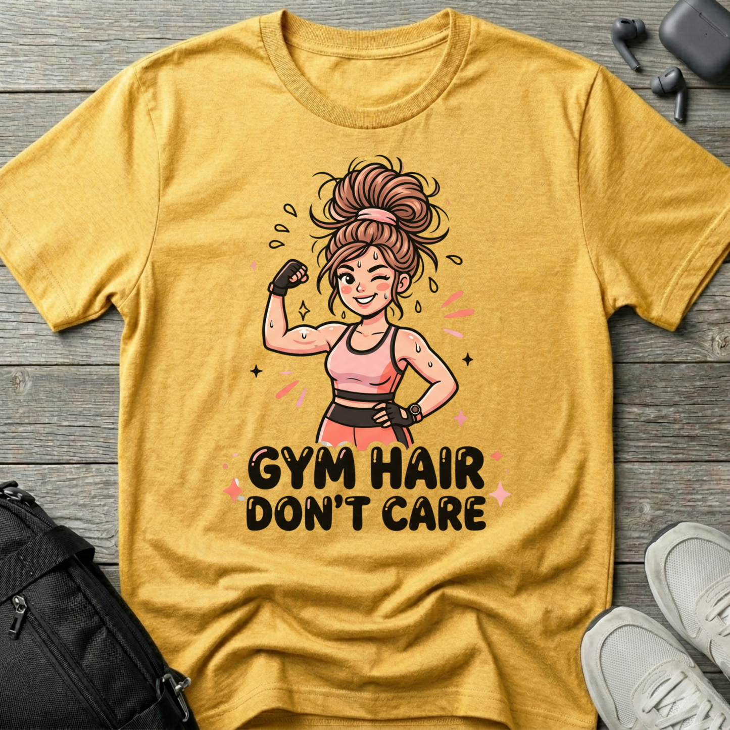 "Gym Hair Don't Care"  Fitness T-Shirt